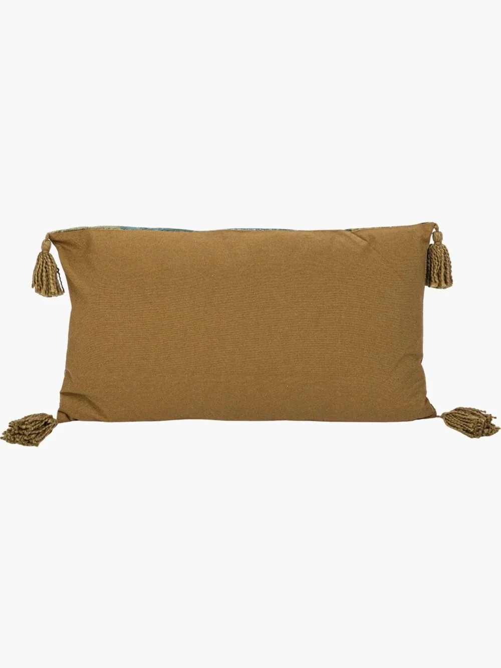 Creative Co-Op Tiger Motif Lumbar Pillow in Orange and Green